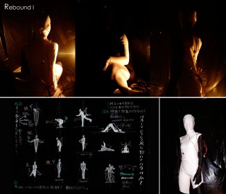 conceptual sketches and photos of Rebound I performance
